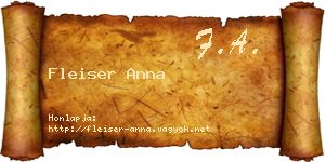 Fleiser Anna névjegykártya