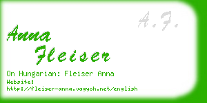 anna fleiser business card